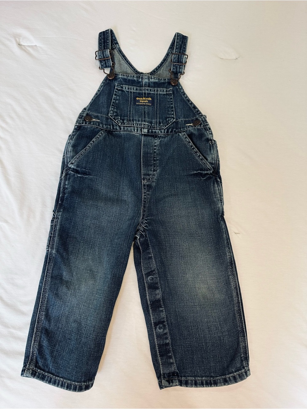 OshKosh B'gosh Vintage-Style Faded Blue Denim Overalls
